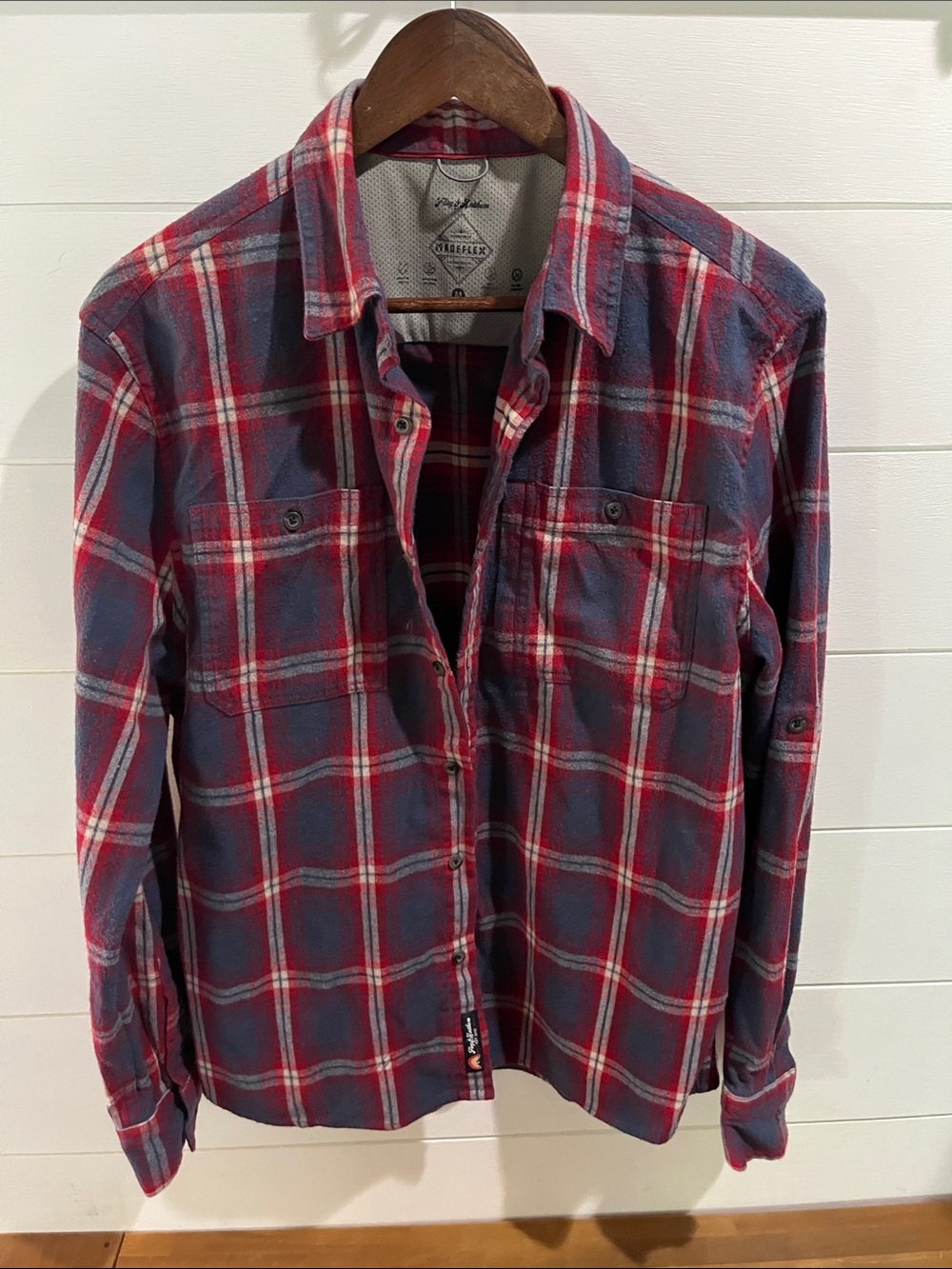 Casual Red & Blue Plaid Button-Down Shirt